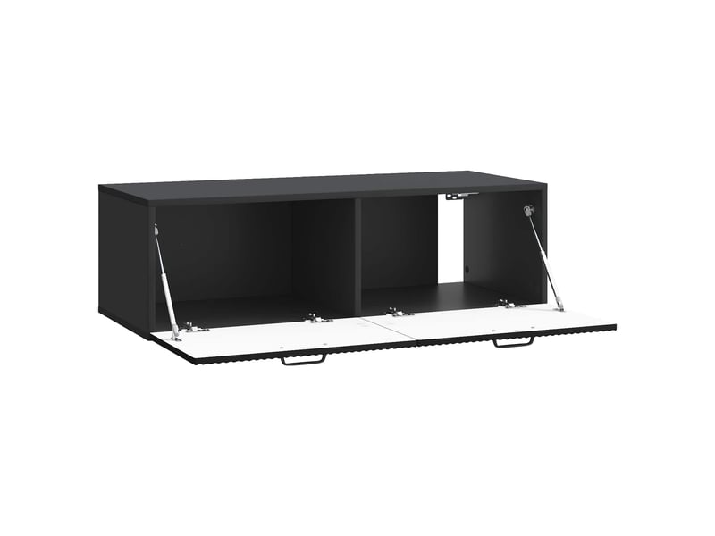  Meuble tv - banc tv - meuble de rangement mural noir 98 x 41 x 30 cm bois d'ingénierie  - Conforama E