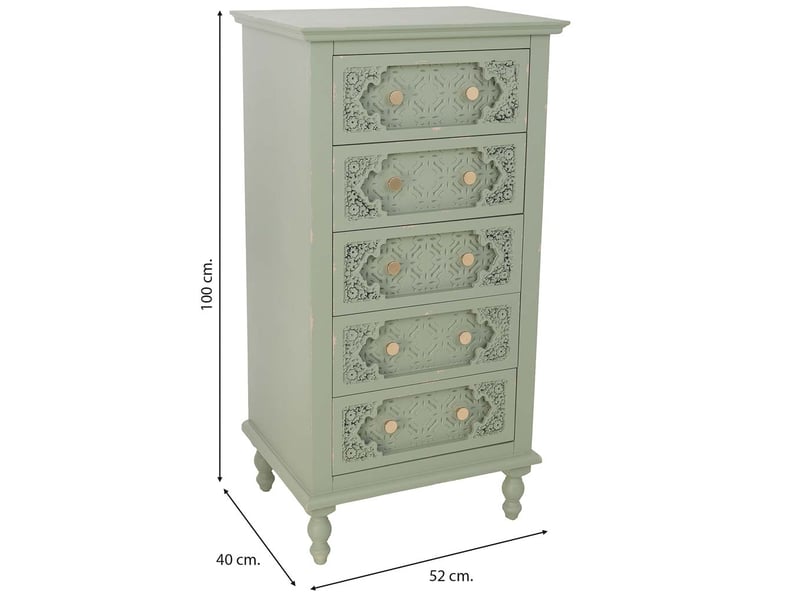  Commode en bois vert 52x40x100 cm h  - Conforama C