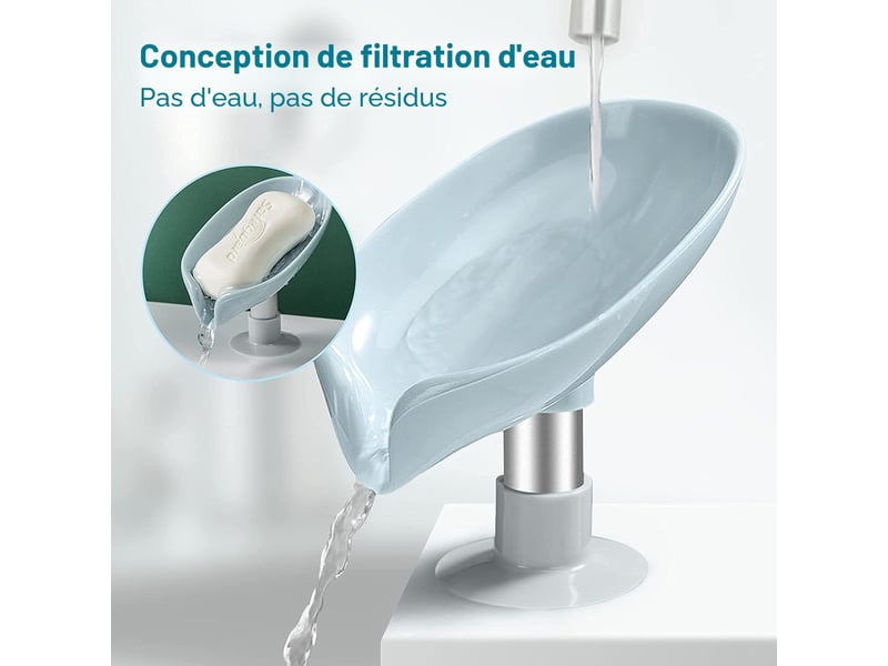  Ce porte-savon à ventouse peut être utilisé comme porte-savon de douche et possède un trou d'évacuation au fond pour un nettoyage facile.  - Conforama C