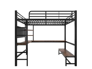 Lit mezzanine 140x200 cm <strong>ZOVIRA</strong>  <strong></strong> coloris noir