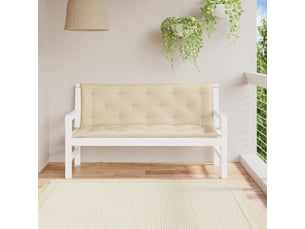 Lot de 2 coussins de banc jardin, coussins d'assise beige 150x50x7 cm tissu oxford cf58715