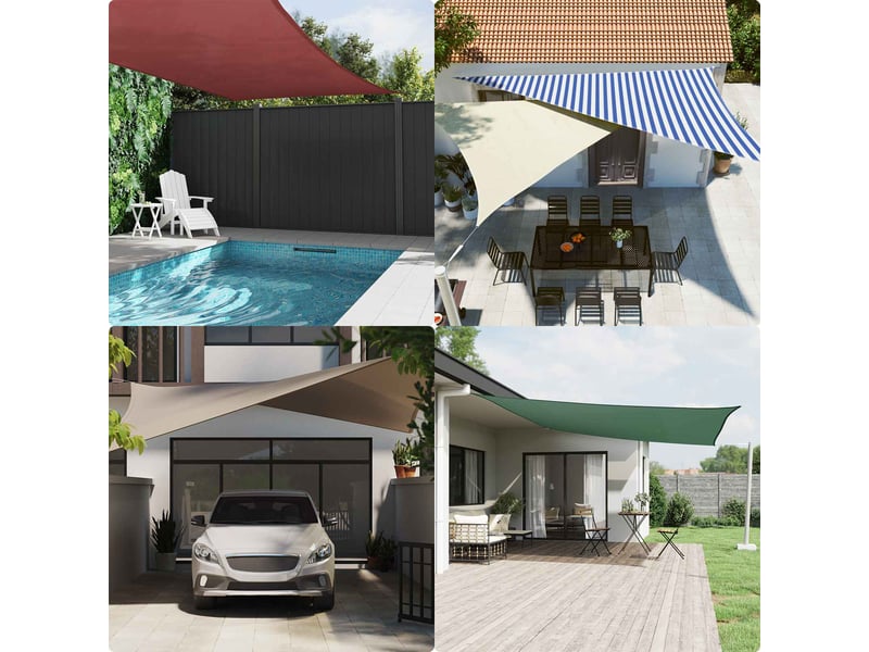  Voile d'ombre - voile d'ombrage - voile parasol 7 x 7 m 100 % polyester oxford carré  - Conforama B