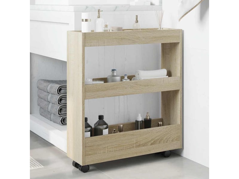  Chariot de rangement étroit pour bureau 3 niveaux chêne sonoma shl60887  - Conforama C