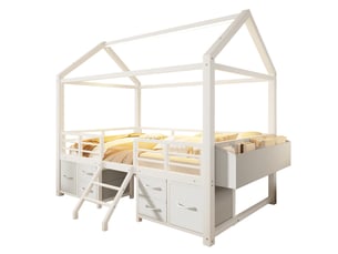 Lit mezzanine 90x200 cm <strong></strong>  <strong>Seren Glow</strong> coloris blanc