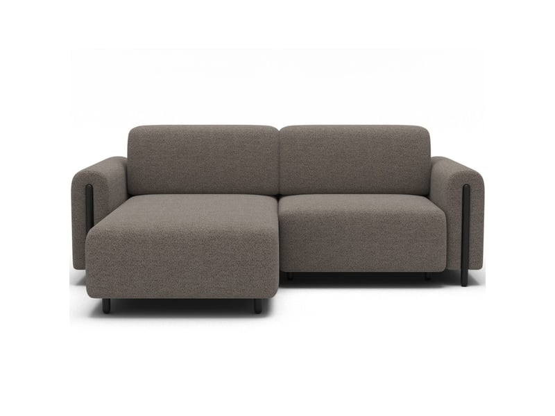  Canapé d'angle convertible arvessa brun clair – angle gauche avec coffre  - Conforama A