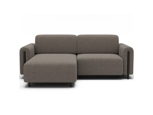 Canapé d'angle convertible arvessa brun clair – angle gauche avec coffre
