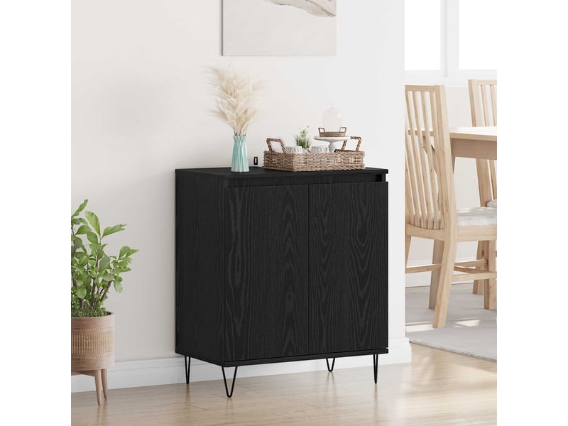  Buffet - bahut - meuble de rangement chêne noir 60 x 35 x 70 cm bois d'ingénierie  - Conforama B