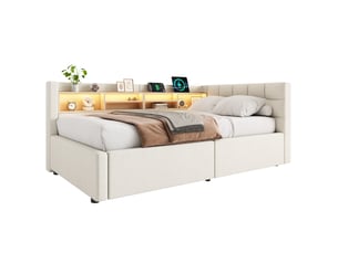 Lit mezzanine 90x200 cm <strong></strong>  <strong></strong> coloris beige