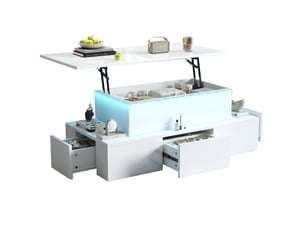 Table basse rectangulaire coloris blanc   - 50 cmx100 cm