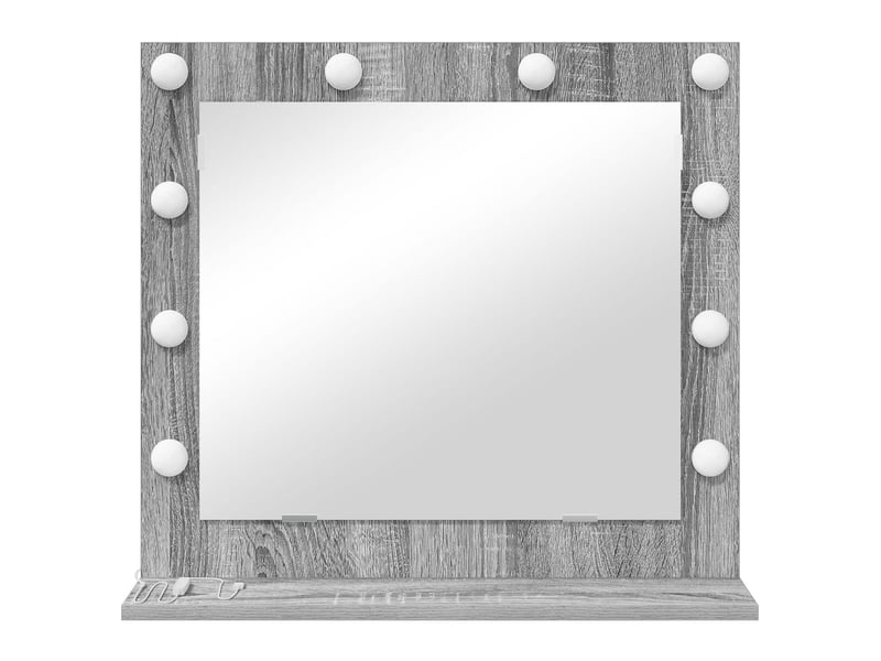 Miroir de vanité, miroir de coiffeuse gris sonoma 60 x 55 x 18 cm rectangulaire cf62783 - Conforama D
