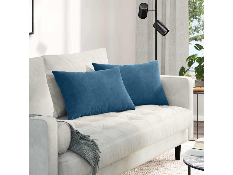  Lot de 2 coussins de canapé, coussins décoratifs bleu 60 x 40 cm cf59005  - Conforama B