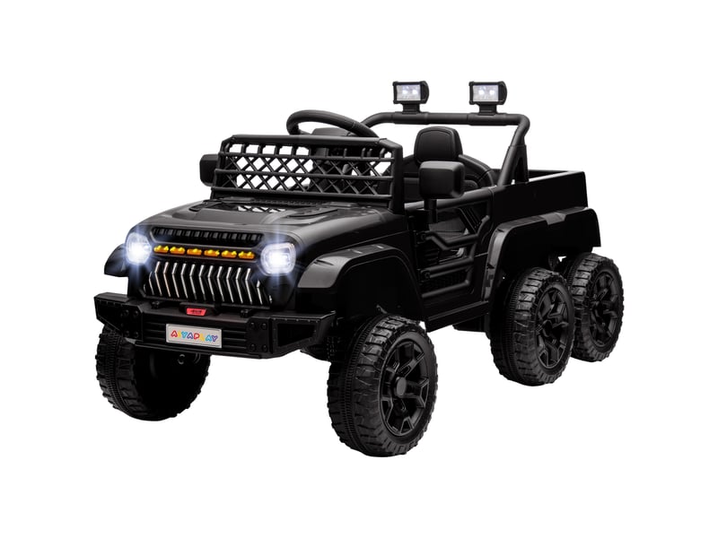 Voiture électrique enfant buggy électrique enfant 2 moteurs 12 v 3 vitesses remorque arrière 122l x 62,5l x 65h cm noir - Conforama B