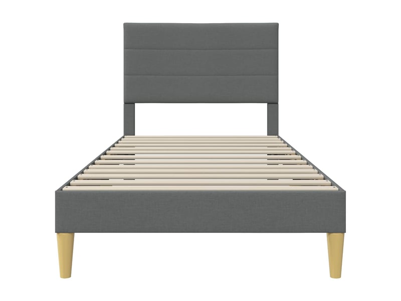 Lit simple- lit adulte - cadre de lit avec tête de lit gris foncé 80 x 200 cm tissu - Conforama C