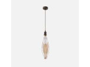 Fabrilamp elio, suspension, moderne, 1 x e27, marronambre, 58-106 x 12 x 12 cm