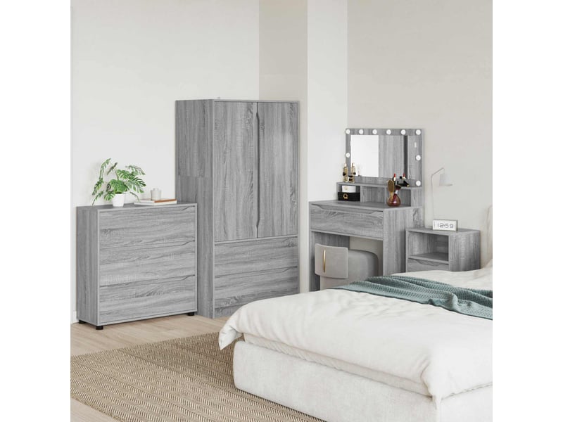  Armoire de rangement, commode de rangement 80 x 31 x 81 cm bois d'ingénierie shl1455  - Conforama B