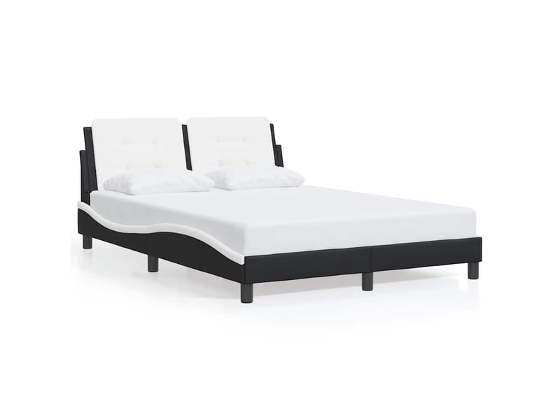 Lit double- lit adulte -  cadre de lit sans matelas zadar noir et blanc 140x200 cm similicuir  - Conforama A