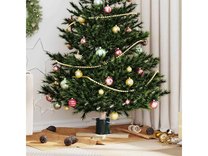  Pied de sapin de noël vert 50 x 50 x 16 cm bois de pin massif  - Conforama B