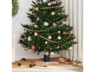 Pied de sapin de noël vert 50 x 50 x 16 cm bois de pin massif