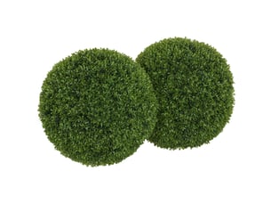 Lot de 2 boules de buis, plantes artificielles vertes avec protection uv, idéales pour l'intérieur et l'extérieur.