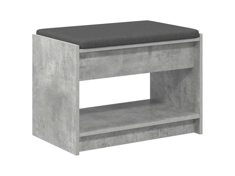  Banc d'entrée, banc interieur gris béton 63x38x45 cm  - Conforama A