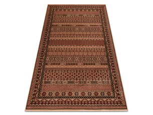 Tapis en laine kashqai 4334 100 oriental, cadre bordeaux vert 135x200 cm