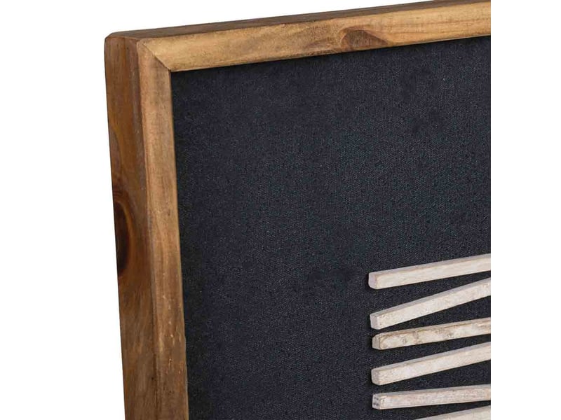 Tableau en bois recyclé fait main relief noir et blanc 62x4x62 cm h - Conforama E