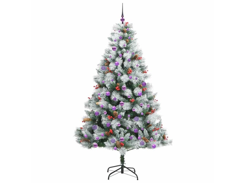 Sapin de noël artificiel, arbre de noël vert et blanc 210 cm shl6908 - Conforama D