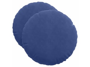 Lot de 2 coussins de siège, coussins décoratifs velours bleu police ø50 x 19 cm cf59883