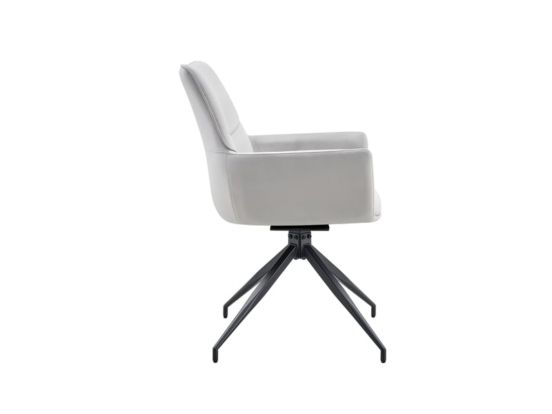  Lot de 2 chaises de salle à manger pivotantes à 360° en tissu gris clair W3658P391041 - Conforama B