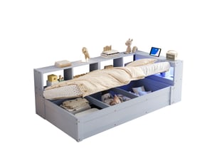 Lit banquette 90x200 cm <strong></strong>  <strong></strong> coloris gris
