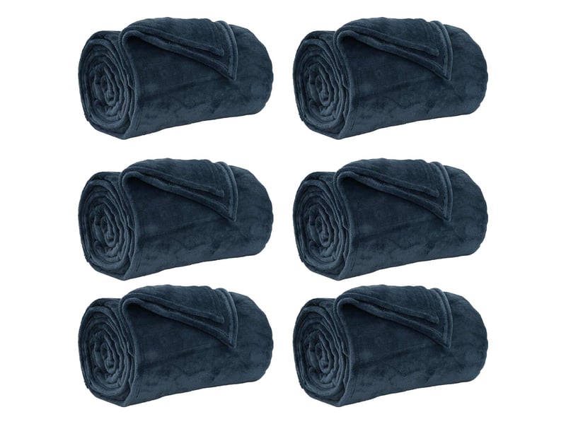  Couverture jetée de canapé 6 pcs bleu marine 220x240 cm 8.24 kg  - Conforama A