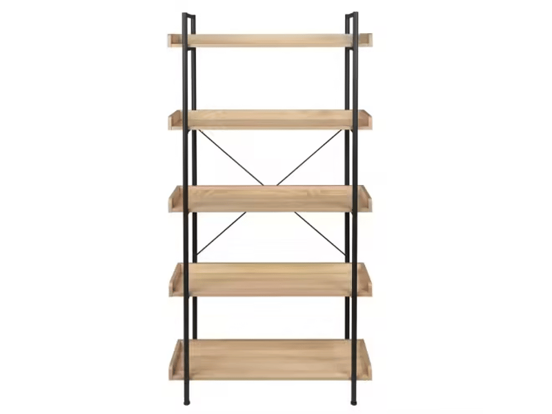  Bibliothèque nordique avec 5 étagères, meuble de rangement sur pied, présentoir moderne  - Conforama A