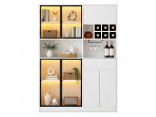 Vitrine coloris blanc 9 étagère(s) STILVORA  - 140 cmx200 cm