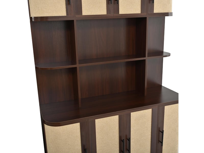  Meuble de rangement haut 8 portes en mdf coloris noyer 120 x 20 x 180 cm GL2745D - Conforama D
