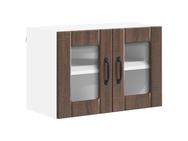 Meuble mural de cuisine, cabinet en verre mural chêne brun 60x31x40cm shl2652 - Conforama A