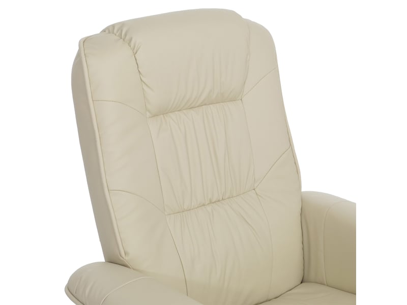  Fauteuil de télé m56, fauteuil de relaxation sans tabouret, similicuir - crème  - Conforama C