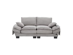 Canapé droit fixe <strong>MERAX</strong> <strong></strong> 2 places Velours côtelé gris
