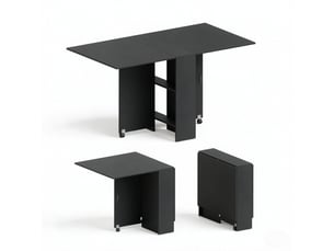 Table extensible avec plateau rabattable, rangement central et roulettes de frein pour salle à manger et cuisine