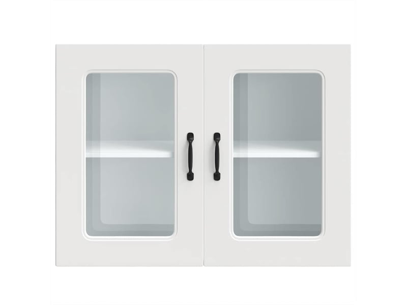  Meuble de rangement | armoire murale de cuisine avec porte en verre kalmar blanc  - Conforama E