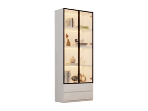 Vitrine coloris blanc 6 étagère(s)  Fay Lum - 80 cmx200 cm