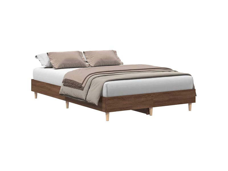  Lit double- lit adulte -  cadre de lit sans matelas chêne marron 135x190 cm  - Conforama A