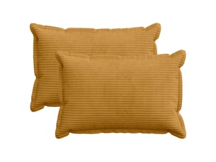 Lot de 2 housses de coussin houten jaune 40 x 60 cm velours côtelé cf49337
