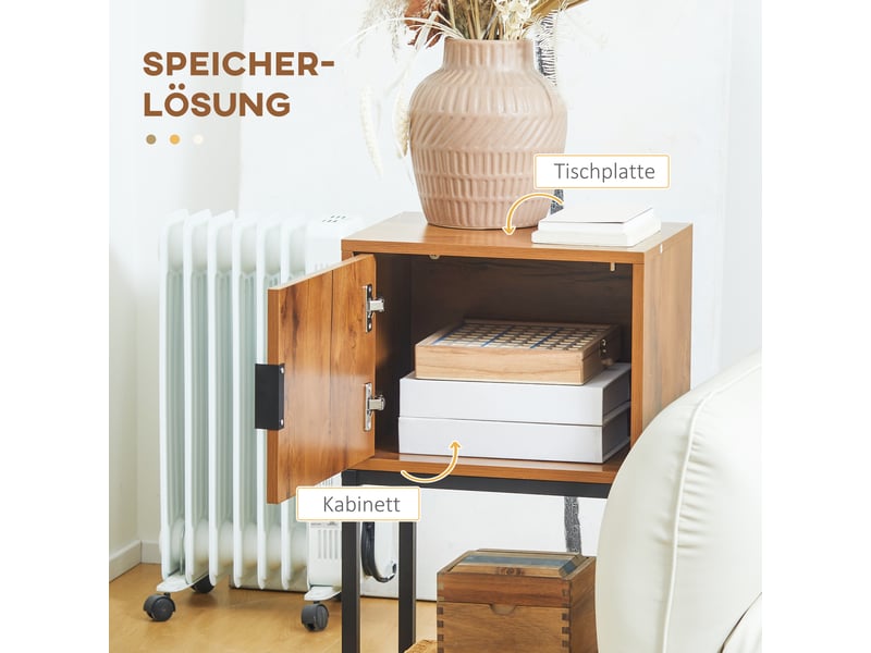 Table console avec 1 armoire en panneau mélaminé et acier 40x30x76 cm  - Conforama D