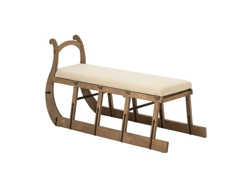  Banc traîneau en bois isaie 115cm naturel  - Conforama C