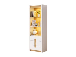 Vitrine coloris blanc 3 étagère(s) <strong></strong> <strong>Fay Lum</strong> - 63 cmx200 cm