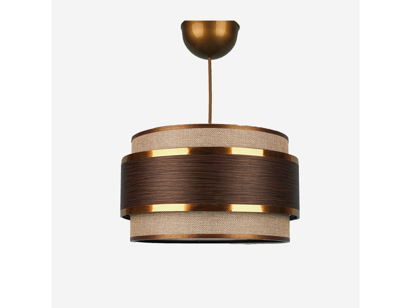  Suspension lumineuse norela avec abat-jour en tissu - marron foncé  - Conforama A