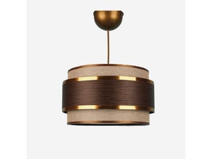 Suspension lumineuse norela avec abat-jour en tissu - marron foncé