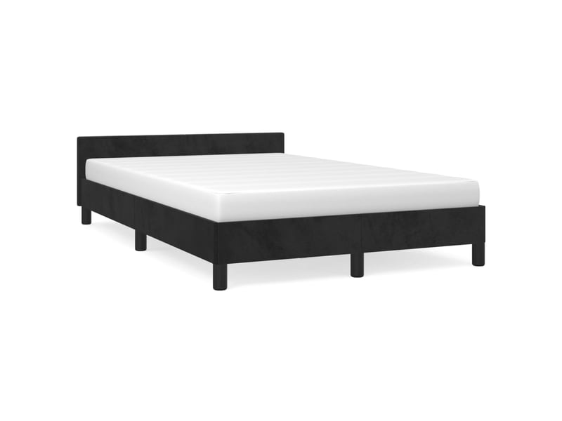  Lit double- lit adulte -  cadre de lit sans matelas noir 120x190 cm velours  - Conforama A