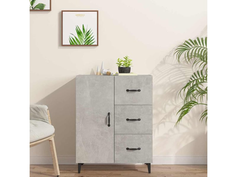  Buffet - bahut - meuble de rangement gris béton 69,5x34x90 cm bois d'ingénierie  - Conforama B