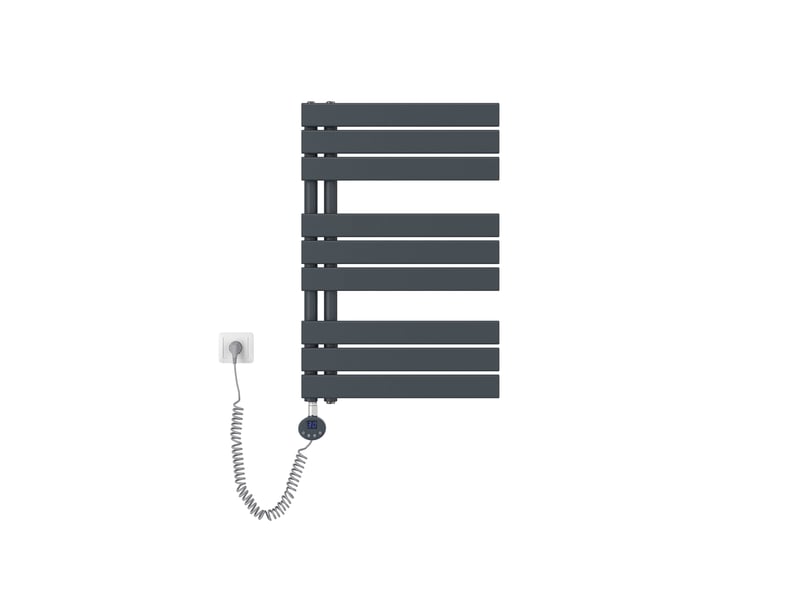 Emke radiateur sèche-serviettes électrique 762x500 mm, gris anthracite 400w, wifi, modes intelligents, ipx4  - Conforama A